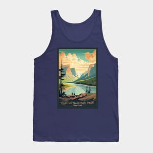 Glacier National Park Travel Poster Tank Top